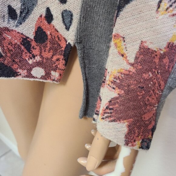 ALDOMARTINS FLORAL PRINT OVERSIZED KNIT SWEATER TUNIC PULLOVER sz S - Picture 5 of 7